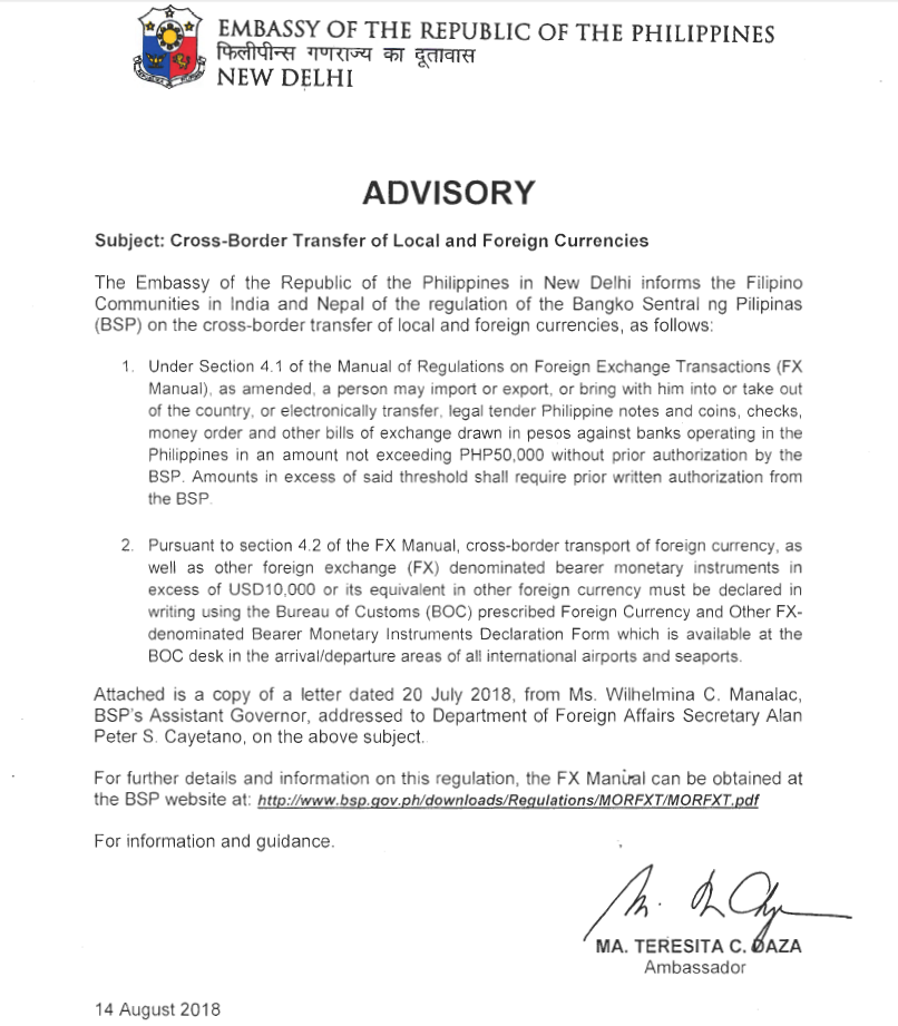 14 AUGUST 2018 ADVISORY REV1