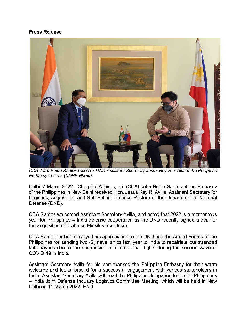 Courtesy Call of DND Asec Avilla Page1