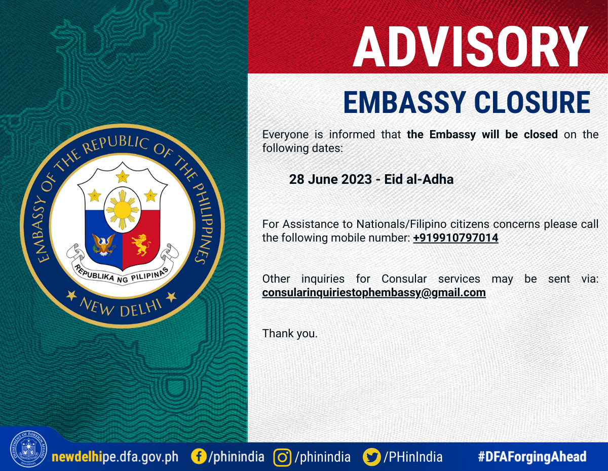 Advisory on Consular Operations 28 June