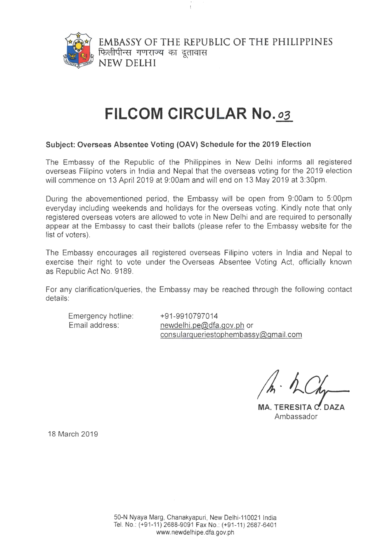 FilCom Circular No. 03