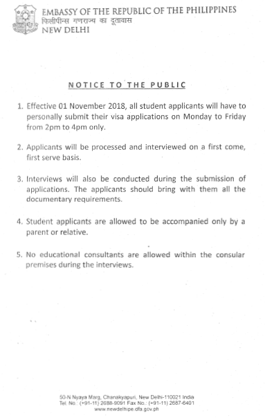 Notice to Student Visa Applicants